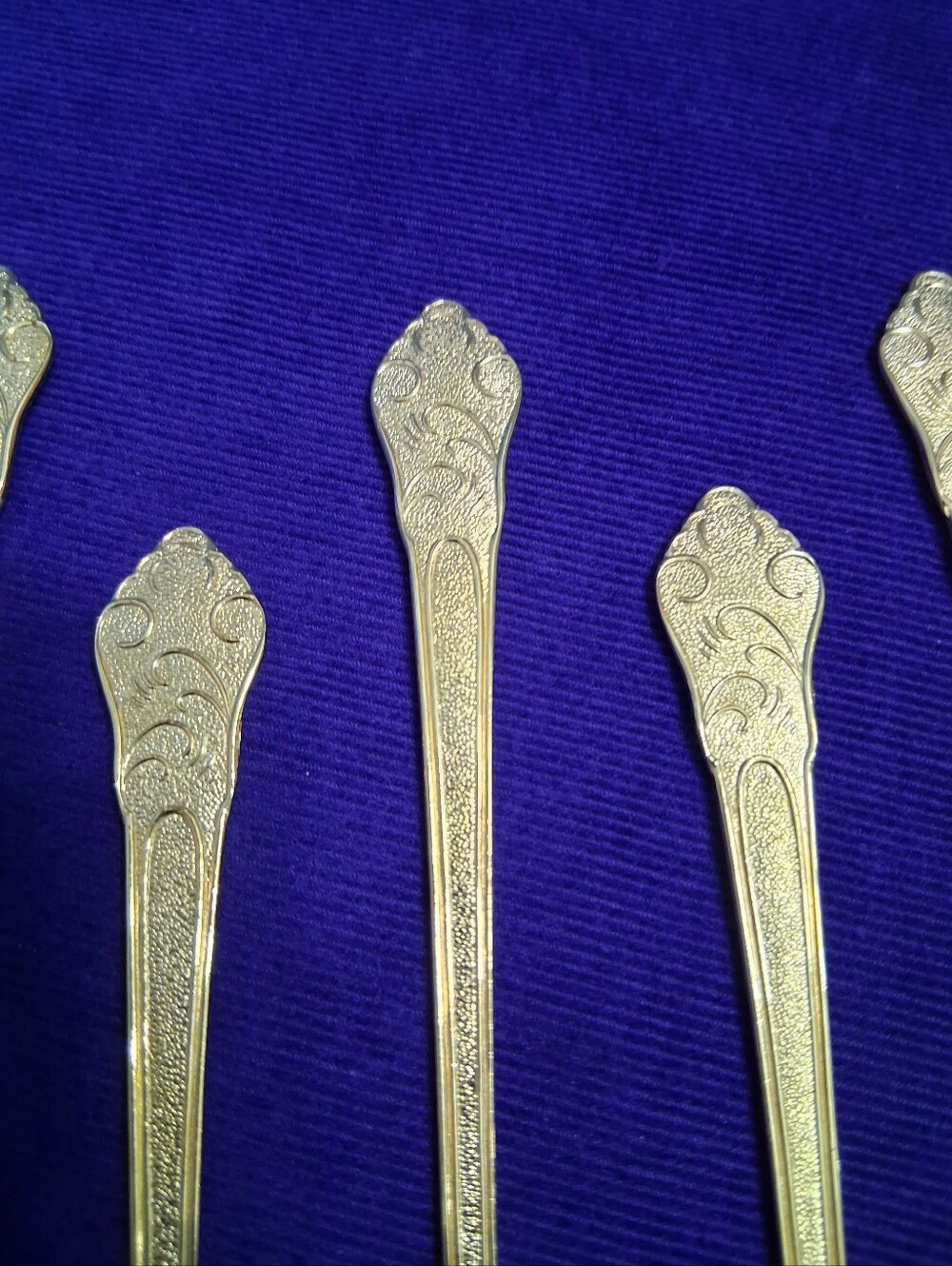 Vintage Janis 24K Gold Plated Long Spoons Iced Tea Cocktail Dessert Shell Shaped - Picture 11 of 15